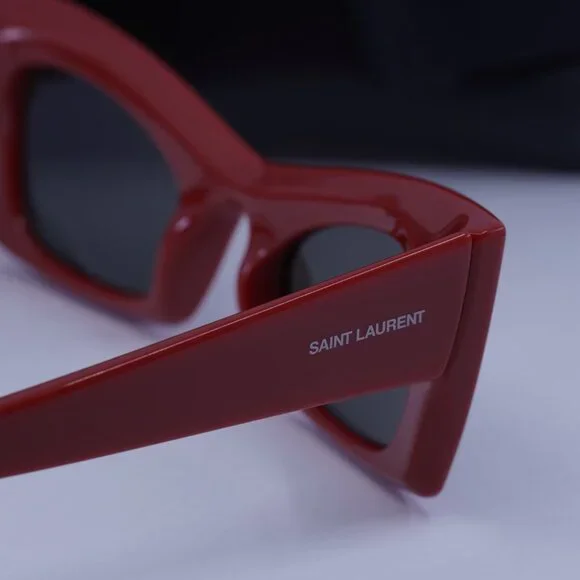 Saint Laurent SL702 004 Cat Eye Sunglasses - Red/Grey Saint Laurent SL 702 Sunglasses - Red / Grey - Tortoise+Black main image 3